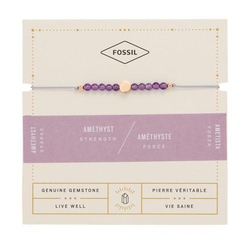 Fossil Circle Amethyst Bracelet  Jewelry Rose Gold- Jf03117791