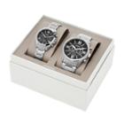 Fossil His And Her Chronograph Stainless Steel Watch Gift Set  Jewelry - Bq2146set