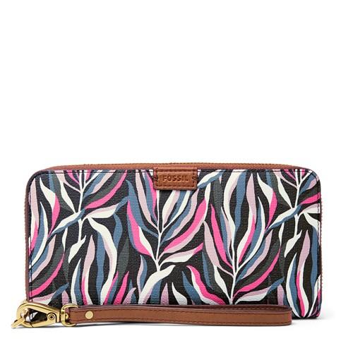 Fossil Emma Rfid Large Zip Clutch  Wallet Sea Pink- Sl7199517