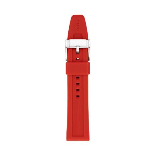 Fossil 22mm Red Silicone Watch Strap   - S221089