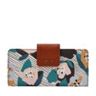 Fossil Madison Slim Clutch  Wallet Blue Floral- Swl2051452