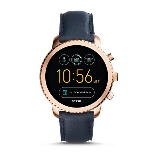 Fossil Refurbished Gen 3 Smartwatch - Q Explorist Navy Leather  Jewelry - Ftw4002j