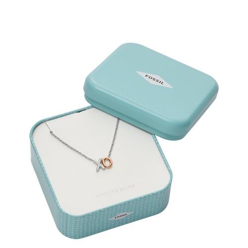 Fossil Xo Two-tone Sterling Silver Necklace  Jewelry - Jfs00436998