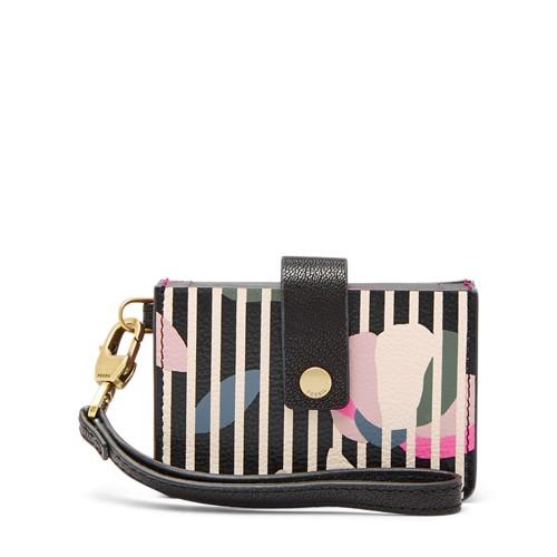 Fossil Mini Tab Wristlet  Wallet Dark Floral- Sl7737992