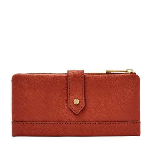 Fossil Lainie Zip Clutch  Wallet Terra Cotta- Swl2060861