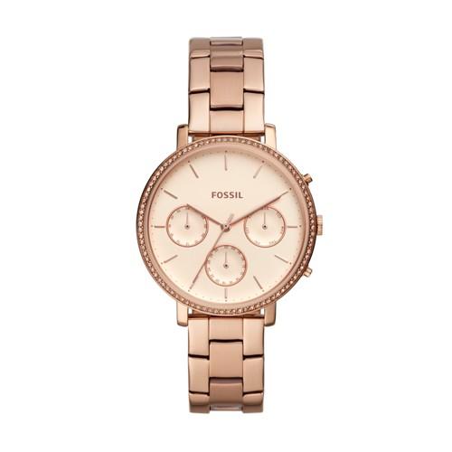 Fossil Sylvia Multifunction Rose Gold-tone Stainless Steel Watch  Jewelry - Es4436