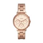 Fossil Sylvia Multifunction Rose Gold-tone Stainless Steel Watch  Jewelry - Es4436