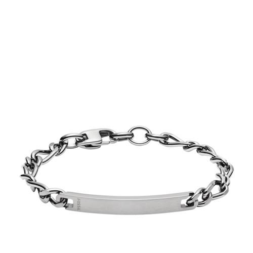 Fossil Id Smoke Stainless Steel Bracelet  Jewelry - Jf03058793
