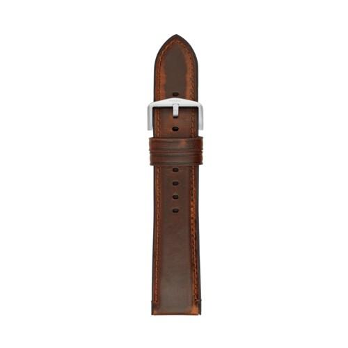 Fossil Estate 22mm Dark Brown Leather And Silicone Watch Strap   - S221299