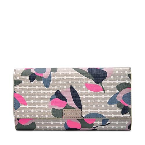 Fossil Emma Rfid Flap Clutch  Wallet Floral Multi/white- Sl7201782