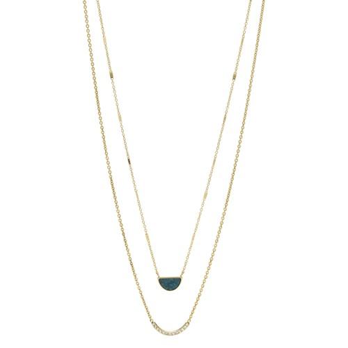 Fossil Double Half-moon Jade Necklace  Jewelry - Jf02947710