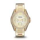 Fossil Riley Multifunction Gold-tone Stainless Steel Watch   - Es3203