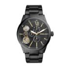 Fossil Flynn Mechanical Black-tone Stainless Steel Watch  Jewelry - Bq2220