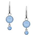 Fossil Double Circle Stainless Steel Drop Earrings  Jewelry Silver- Jof00476040