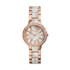 Fossil Virginia Rose-tone &amp; Horn Acetate Stainless Steel Watch   - Es3716
