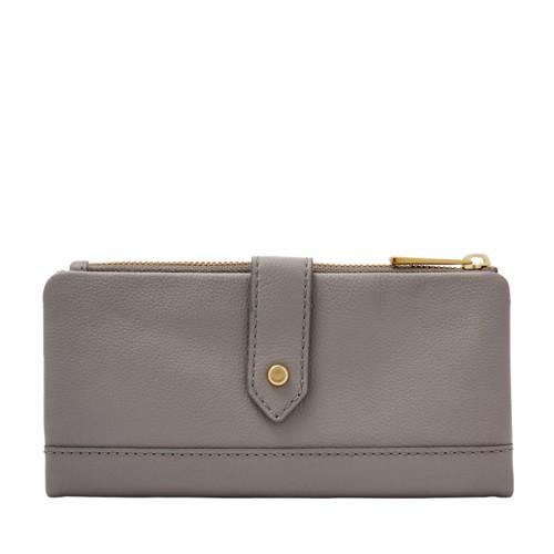 Fossil Lainie Zip Clutch  Wallet Grey- Swl2060020