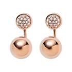 Fossil Pavã© Ball Rose Gold-tone Steel Ear Jackets  Jewelry Rose Gold- Jof00138791
