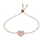 Fossil Mosaic Heart Rose Gold-tone Stainless Steel Bracelet  Jewelry - Jf03163791