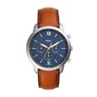 Fossil Neutra Chronograph Brown Leather Watch  Jewelry - Fs5453