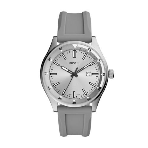 Fossil Belmar Three-hand Date Gray Silicone Watch  Jewelry - Fs5536