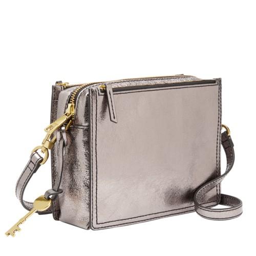 Fossil Campbell Crossbody  Handbag Metallic Chrome- Zb7595543