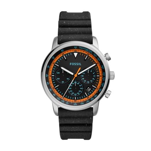 Fossil Goodwin Chronograph Black Silicone Watch  Jewelry - Fs5520