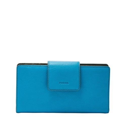 Fossil Emma Rfid Tab Clutch  Wallet Cerulean- Sl7154977