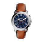 Fossil Grant Chronograph Light Brown Leather Watch  Jewelry - Fs5210