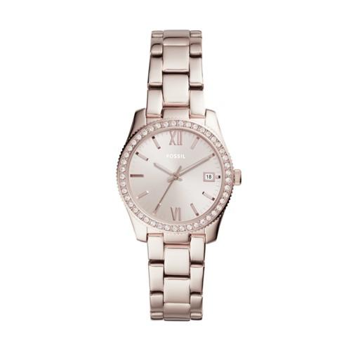 Fossil Scarlette Three-hand Date Pastel Pink Stainless Steel Watch  Jewelry - Es4363