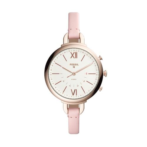 Fossil Hybrid Smartwatch - Q Annette Pink Leather  Jewelry - Ftw5023