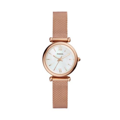 Fossil Carlie Three-hand Rose Gold-tone Stainless Steel Watch  Jewelry - Es4433