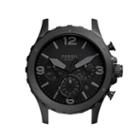 Fossil Nate Chronograph Black Stainless Steel Case  Jewelry - C221026