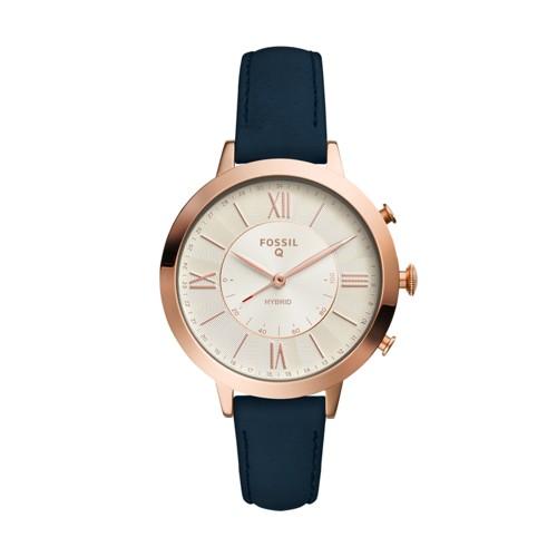 Fossil Hybrid Smartwatch - Q Jacqueline Navy Leather  Jewelry - Ftw5014