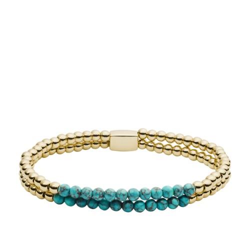 Fossil Teal Limestone Beaded Bracelet  Jewelry - Joa00556710