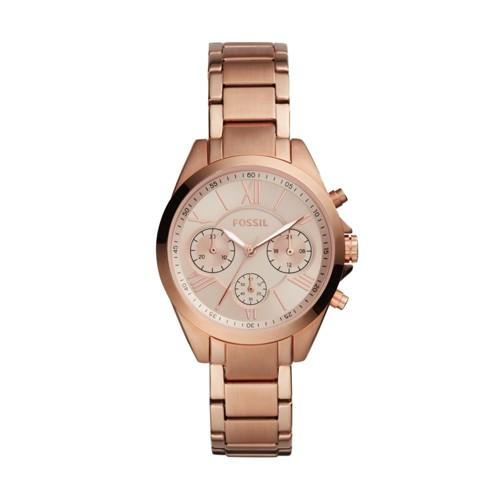 Fossil Modern Courier Midsize Chronograph Rose Gold-tone Stainless Steel Watch  Jewelry - Bq3036