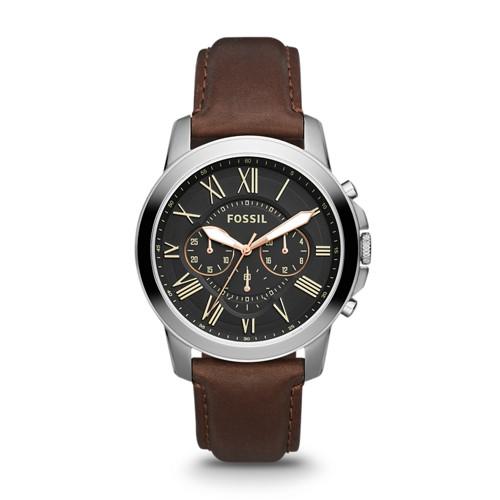 Fossil Grant Chronograph Brown Leather Watch   - Fs4813ie