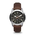 Fossil Grant Chronograph Brown Leather Watch   - Fs4813ie