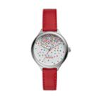 Fossil Suitor Three-hand Red Leather Watch  Jewelry - Bq3435