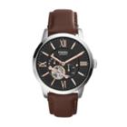 Fossil Townsman Automatic Leather Watch - Brown   - Me3061