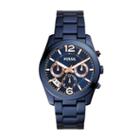 Fossil Perfect Boyfriend Multifunction Blue Stainless Steel Watch  Jewelry - Es4093