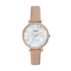 Fossil Jacqueline Three-hand Blush Leather Watch  Jewelry - Es4603