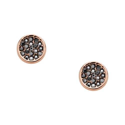 Fossil Pavã© Disc Rose Gold-tone Brass Studs  Jewelry - Joa00530791