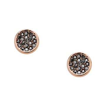 Fossil Pavã© Disc Rose Gold-tone Brass Studs  Jewelry - Joa00530791