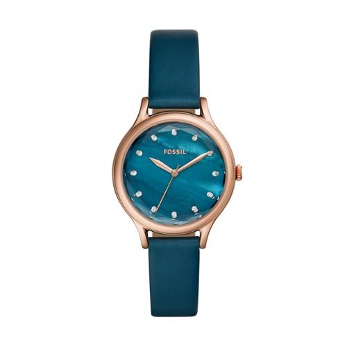 Fossil Laney Three-hand Blue Leather Watch  Jewelry - Bq3400