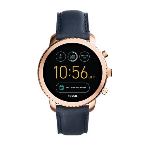 Fossil Gen 3 Smartwatch - Q Explorist Navy Leather  Jewelry - Ftw4002