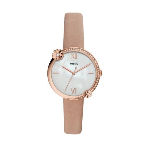Fossil Presley Three-hand Blush Leather Watch  Jewelry - Es4600