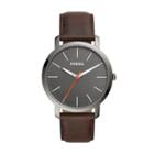 Fossil Luther Three-hand Brown Leather Watch  Jewelry - Bq2434