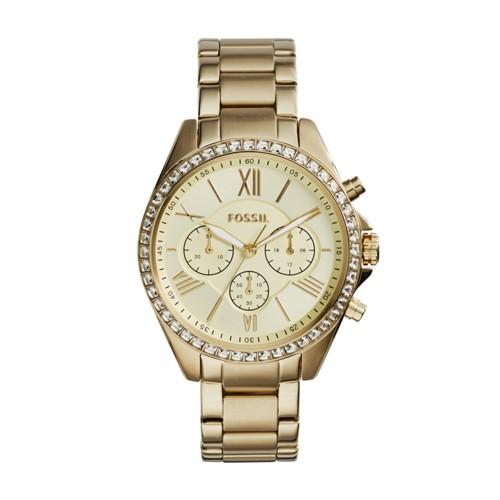 Fossil Modern Courier Chronograph Gold-tone Stainless Steel Watch  Jewelry - Bq1775