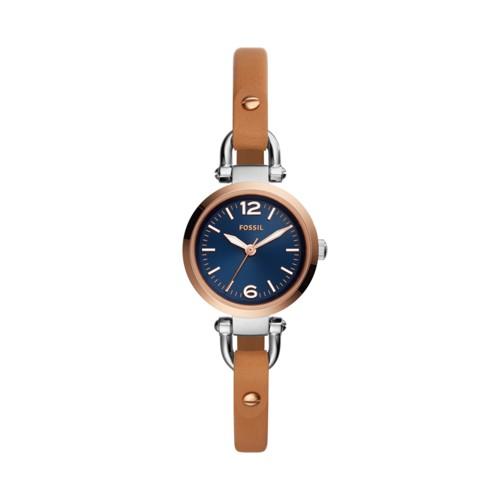 Fossil Georgia Three-hand Luggage Leather Watch  Jewelry - Es4277