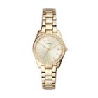 Fossil Scarlette Three-hand Date Gold-tone Stainless Steel Watch  Jewelry - Es4374